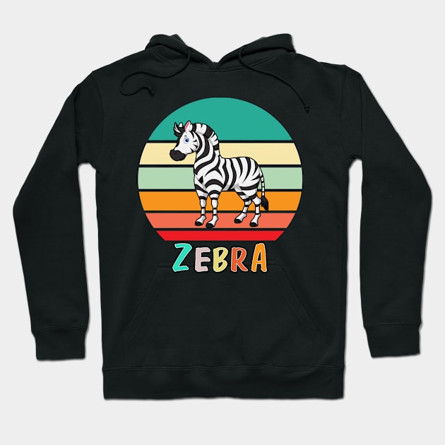 Vintage Retro Zebra Hoodie by adrinalanmaji